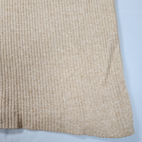 Profile Ribbed Turtleneck Sweater Tan Neutral Base Layer Size Medium - Picture 8 of 14